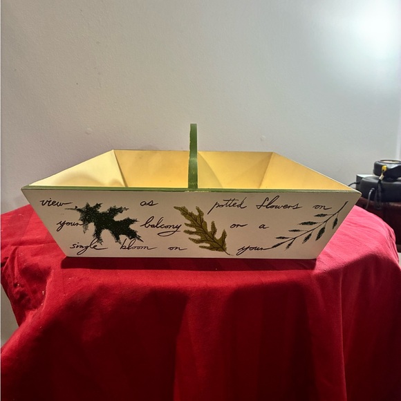 VTG Home Interiors Botanical Autumn Leaf Wooden Caddy Tray - EUC - Picture 7 of 10